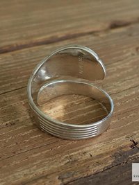 Sterling Silver Flower Spoon Ring - Boho Ring, Artisan Silverware Jewelry