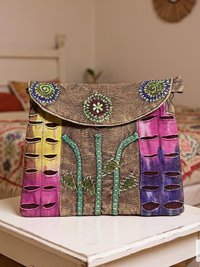 Floral Tie Dye Crossbody Bag: Handcrafted Boho Shoulder Bag