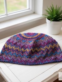 Multi Color Zig Zag Kufi Skull Cap - Crocheted Beanie Hat, Ethically sourced