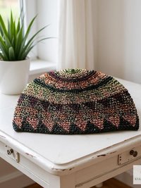 Earth Kufi Skull Cap - Crocheted Beanie Hat, Ethically sourced