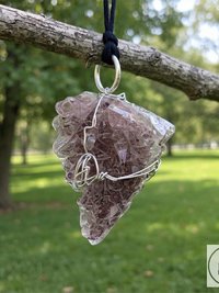 Raw Amethyst Wire Wrapped Necklace - Handcrafted Boho Jewelry for Mind-Purification and Glamorous Style