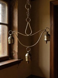 Handcrafted Lotus Flower Wind Chime - Rustic Metal Art for Garden & Home Decor