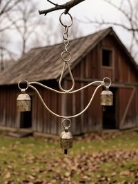Handcrafted Lotus Flower Wind Chime - Rustic Metal Art for Garden & Home Decor