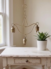 Handcrafted Lotus Flower Wind Chime - Rustic Metal Art for Garden & Home Decor