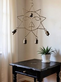Handcrafted Rustic Sun Wind Chime - Artisan-made Garden Decor