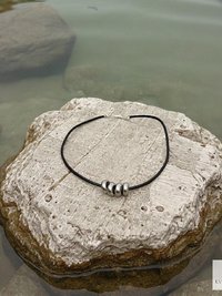 Boho Silver Bead Choker Necklace - Adjustable Minimalist Style
