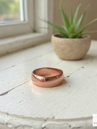 Handmade 6mm Copper Dome Band Ring - Unique Boho Style Jewelry