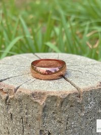 Handmade 6mm Copper Dome Band Ring - Unique Boho Style Jewelry