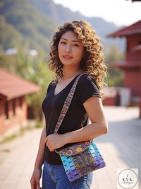 Floral Tie Dye Crossbody Bag: Handcrafted Boho Shoulder Bag