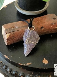 Raw Amethyst Wire Wrapped Necklace - Handcrafted Boho Jewelry for Mind-Purification and Glamorous Style
