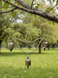 Handcrafted Lotus Flower Wind Chime - Rustic Metal Art for Garden & Home Decor