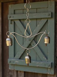 Handcrafted Lotus Flower Wind Chime - Rustic Metal Art for Garden & Home Decor