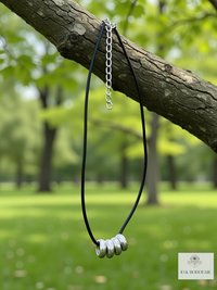 Boho Silver Bead Choker Necklace - Adjustable Minimalist Style