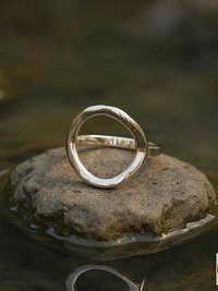 Open Circle Sterling Silver Ring - Boho Minimalist Ring, Handmade Jewelry