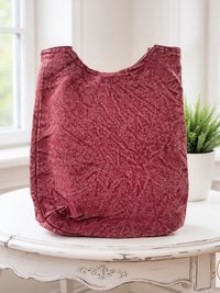 Red Handmade Crossbody Bag with Spiritual OM Symbol - Hippie Style Shoulder Bag