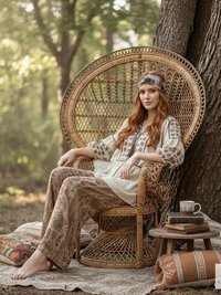 Brown Tie-Dye Boho Headband -  Stylish Bohemian Headwrap, Headbands for Women