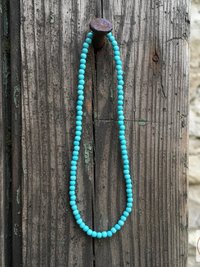 Turquoise Bead Necklace: Beaded Turquoise Choker
