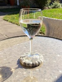 Mixed Gray Wool Felt Ball Coaster Set - Handmade Drink Coasters, Nepal