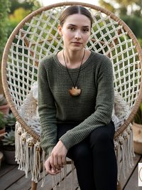 Natural Serpentine Axe Pendant - Handcrafted Earthy Gemstone Necklace, Handmade Stone Jewelry