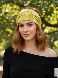 Yellow Tie Dye Boho Headband - Stylish Bohemian Headwrap, Headbands for Women