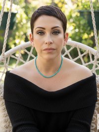 Turquoise Bead Necklace: Beaded Turquoise Choker