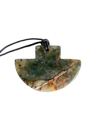 Natural Serpentine Axe Pendant - Handcrafted Earthy Gemstone Necklace, Handmade Stone Jewelry