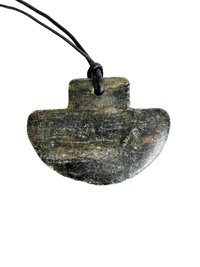 Natural Serpentine Axe Pendant - Handcrafted Earthy Gemstone Necklace, Handmade Stone Jewelry