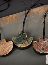 Natural Serpentine Axe Pendant - Handcrafted Earthy Gemstone Necklace, Handmade Stone Jewelry