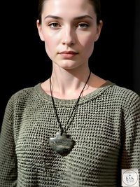 Natural Serpentine Axe Pendant - Handcrafted Earthy Gemstone Necklace, Handmade Stone Jewelry