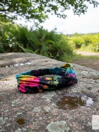 Black Tie Dye Boho Headband -  Stylish Bohemian Headwrap, Headbands for Women