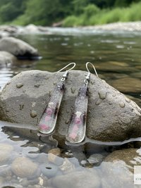 Handcrafted Purple Fused Dichroic Glass Earrings - Boho Teardrop Dangle Earrings