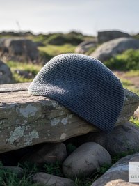 Gray Kufi Skull Cap - Crocheted Beanie Hat, Ethically sourced