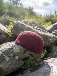 Maroon Kufi Skull Cap - Crocheted Beanie Hat, Ethically sourced