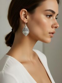 Silver Hammered Tribal Earrings: Boho Jewelry