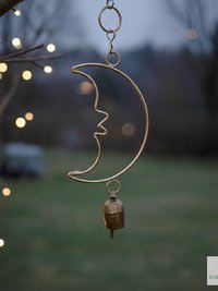 Crescent Moon Bell Chime - Artisan-made Garden Decor