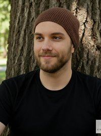 Brown Kufi Skull Cap - Crocheted Beanie Hat, Ethically sourced