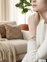 Hammered Silver Criss Cross Cuff Bracelet: Boho X Design