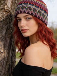 Bright Multi Color Kufi Skull Cap - Crocheted Beanie Hat, Ethically sourced