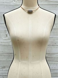 Boho Leather & Silver Choker Bead Necklace - Adjustable Minimalist Style