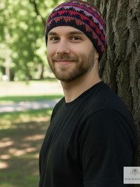 Bright Multi Color Kufi Skull Cap - Crocheted Beanie Hat, Ethically sourced