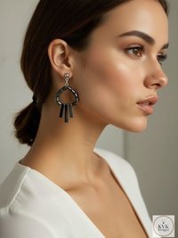 Hematite Paddle Dangle Earrings