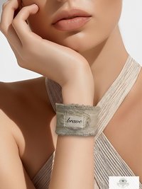 Brave Boho Cuff Bracelet – Stitched Cotton Fabric Wrist Cuff
