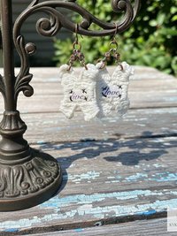 Boho Earrings LIVE LOVE - Hippie Crochet Dangle Earrings