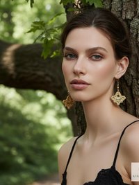 Crochet Dangle Earrings – Vintage Fabric, Inspirational "Faith" Boho Jewelry