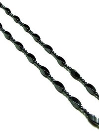 Men's Magnetic Hematite Twisted Bead Necklace
