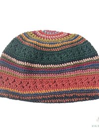 Striped Kufi Skull Cap - Crocheted Beanie Hat, Ethically sourced