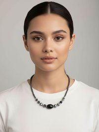 Hematite & Black Onyx Gemstone Necklace