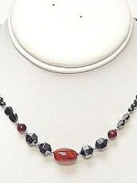 Hematite & Black Onyx Gemstone Necklace