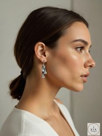 Hematite & Quartz Crystal Dangle Earrings