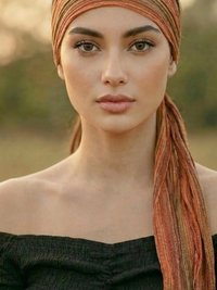 Orange Stripe Tie Back Headband - Stylish Bohemian Head Scarf, Headbands for Women